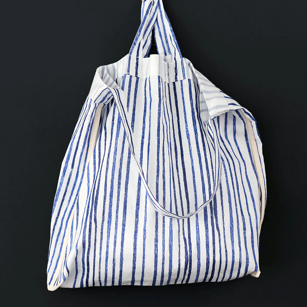 Nani Iro - Organic Cotton Double Gauze - SAAAA SAAAA - Blue and White Stripe