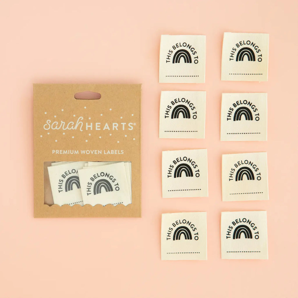 Sarah Hearts - Woven Clothing Label Tags - This Belongs To