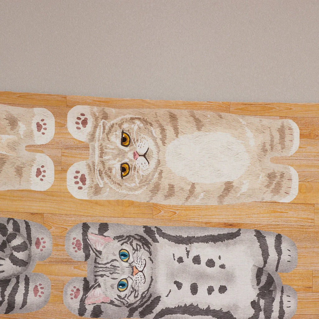 Kokka - Cotton Sheeting Panel - Home Deco Cat Friends - Wood