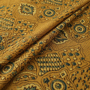Kutch Ajrakh Hand Block Print - Cotton - Wavy Collage - Turmeric