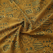 Kutch Ajrakh Hand Block Print - Cotton - Wavy Collage - Turmeric