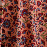 Sanganeri Hand Block Print - Cotton - Vining Floral - Coral Lipstick