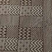 Bagh Hand Block Print - Cotton - Geometric Design Collage - Chocolate