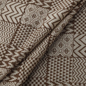 Bagh Hand Block Print - Cotton - Geometric Design Collage - Chocolate