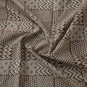 Bagh Hand Block Print - Cotton - Geometric Design Collage - Chocolate