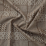 Bagh Hand Block Print - Cotton - Geometric Design Collage - Chocolate