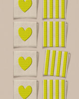 Matchy Matchy Sewing Club - Citron Heart/Stripe Woven Labels