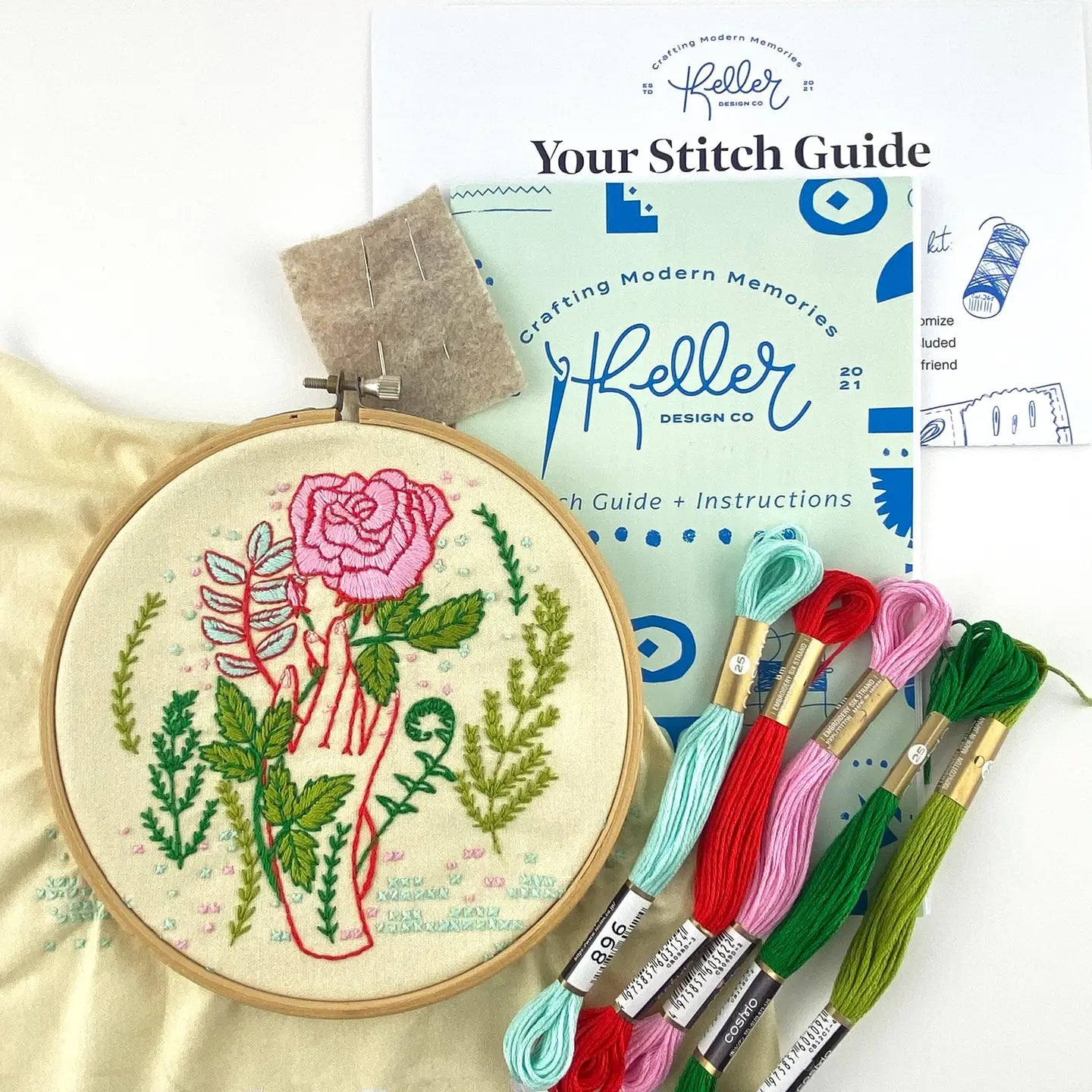 Keller Design Co. - Embroidery Kit - Hello from Rose City