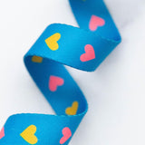 Ruby Star Society - 1" Webbing - Hearts - Bright Blue