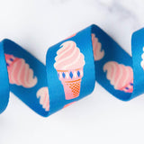 Ruby Star Society - 1.5" Webbing - Ice Cream - Bright Blue
