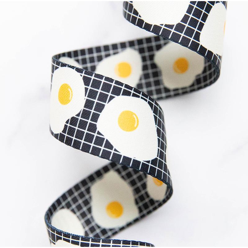 Ruby Star Society - 1.5" Webbing - Fried Eggs - Black