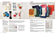 Brochure or magazine page with needle and thread supplies and fabric swatches.