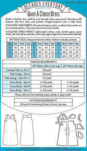 Decades of Style - Decades Everyday - #102 Given a Chance Dress - PDF and Printed Pattern