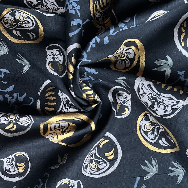 Hokkoh - Cotton Dobby - Metallic Wagara on Black
