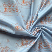 Hokkoh - Cotton Lawn - Famous People in Submarines - Baby Blue
