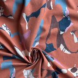 Hokkoh - Linen/Cotton Sheeting - Abstract Color Shapes - Burnt Orange