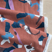 Hokkoh - Linen/Cotton Sheeting - Abstract Color Shapes - Burnt Orange
