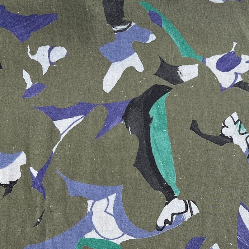Hokkoh - Linen/Cotton Sheeting - Abstract Color Shapes - Olive Green