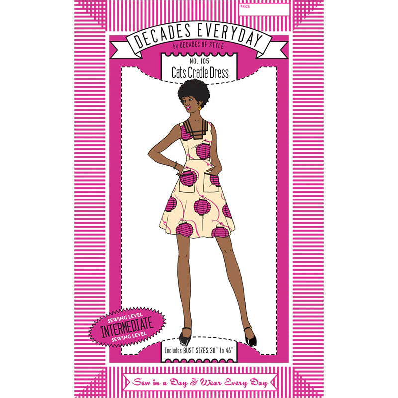 Decades of Style - Decades Everyday - #105 Cat's Cradle Dress - PDF and Printed Pattern