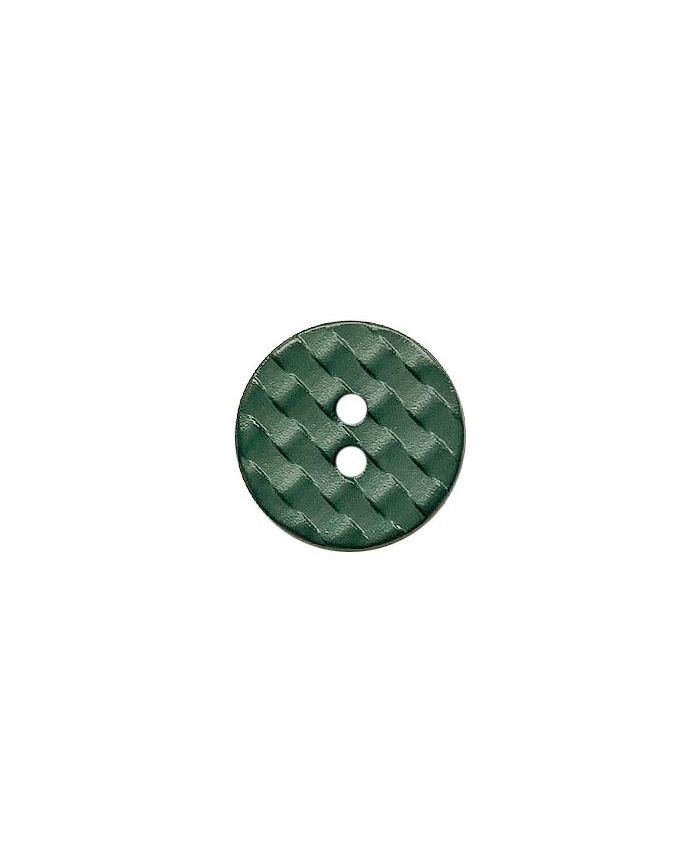 Dill - Green Solid Checkerboard Button - 13mm