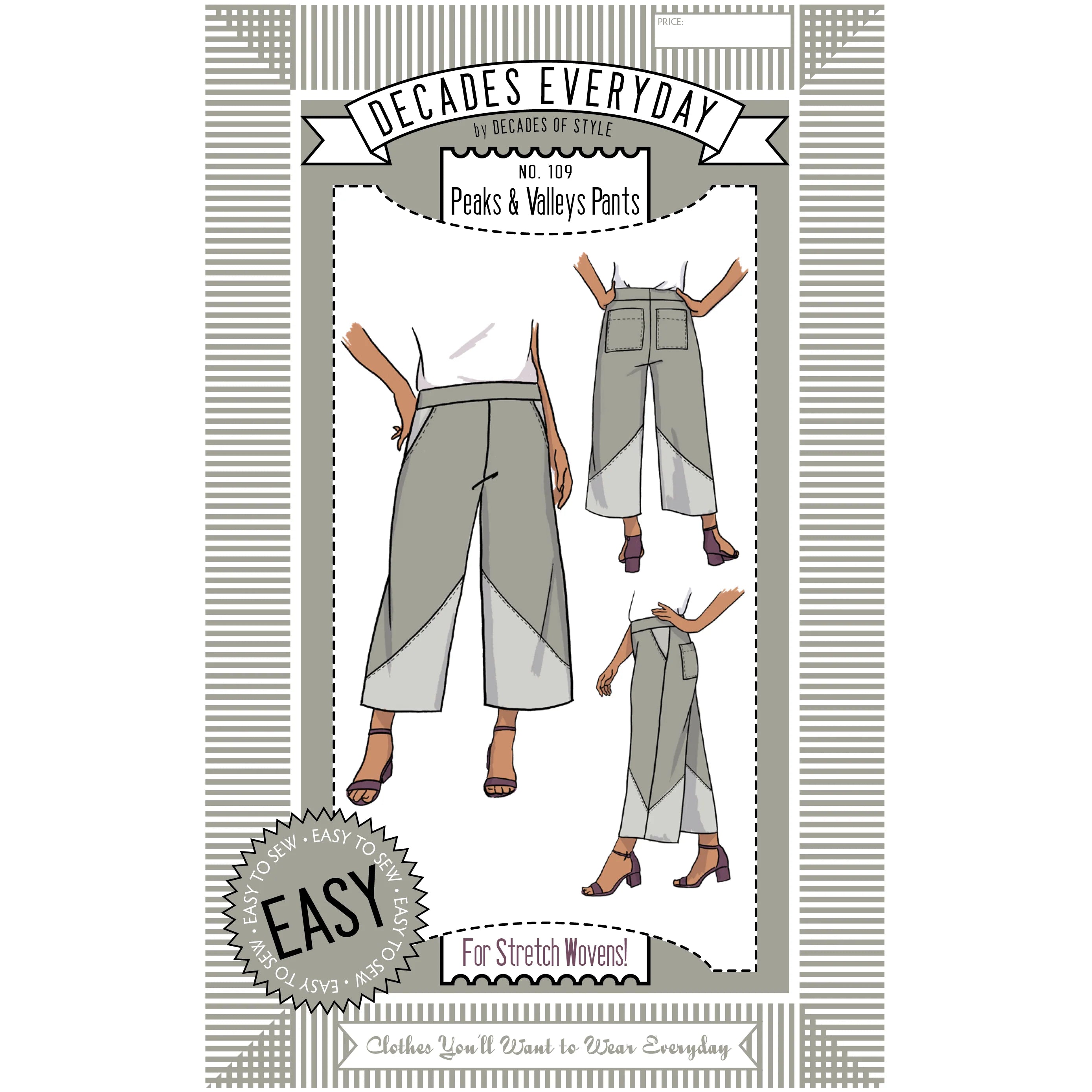 Decades of Style - Decades Everyday - #109 Peaks and Valleys Pants - PDF and Printed Pattern