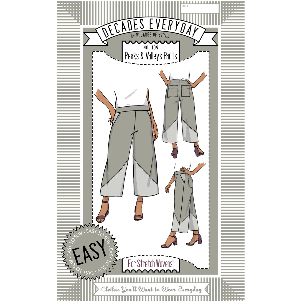 Decades of Style - Decades Everyday - #109 Peaks and Valleys Pants - PDF and Printed Pattern