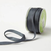 Hand-Dyed Silk Ribbon - 1/4" - Charcoal Gray