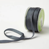 Hand-Dyed Silk Ribbon - 1/4" - Charcoal Gray