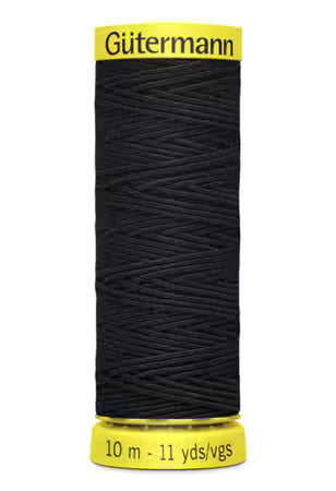 Gutermann Elastic Thread - 11 yard - Black - Shirring Elastic