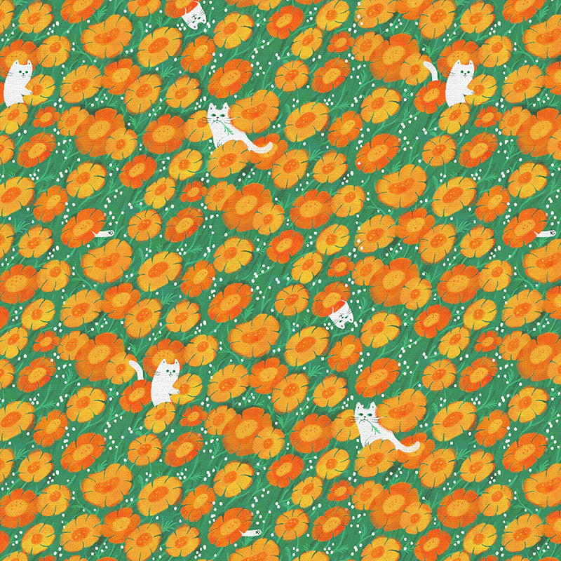 Paintbrush Studio - Whiskers & Wildflowers - Floral Felines - Orange