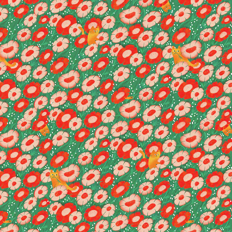 Paintbrush Studio - Whiskers & Wildflowers - Floral Felines - Red