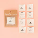 Sarah Hearts - Organic Cotton, Write-In Sewing Label - Started Finished