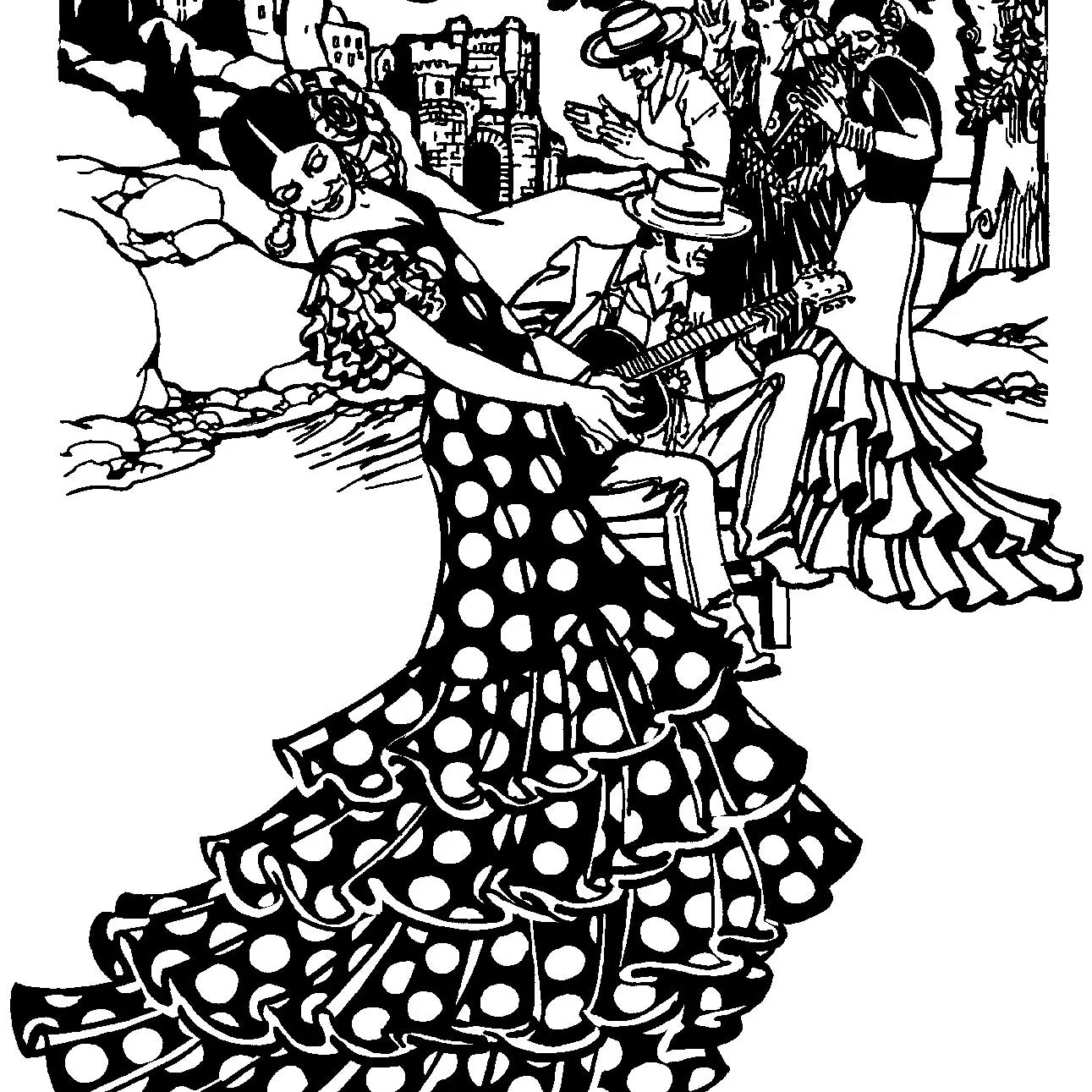 Folkwear - Flamenco Dress and Practice Skirt - 140