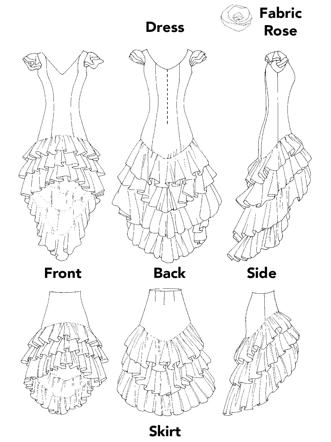 Folkwear - Flamenco Dress and Practice Skirt - 140