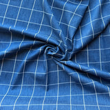 Deadstock - Cotton Chambray Plaid - Jeans Blue
