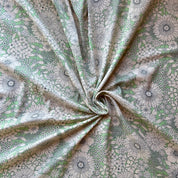Deadstock - Double Gauze - Beige & Green Groovy Floral
