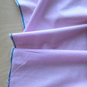 Deadstock - Cotton Seersucker - Pink Gingham