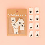 Sarah Hearts - Woven Sewing Label - Black Star