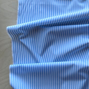 Deadstock - Woven Cotton Stripe - Baby Blue & White