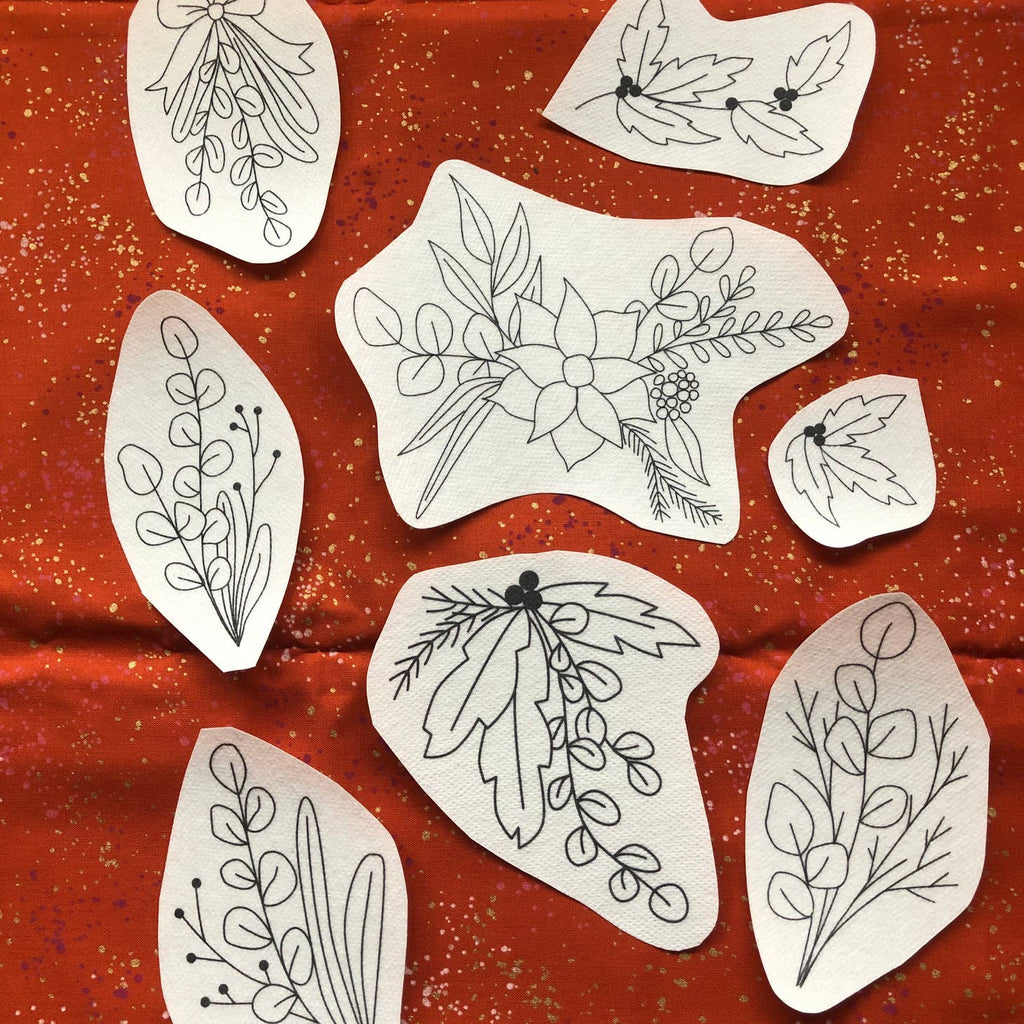 M Creative J Botanical Fiber Art - Stick and Stich Embroidery Patterns - Holiday Botanical