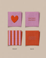 Matchy Matchy Sewing Club - Red Heart and Stripe Woven Labels