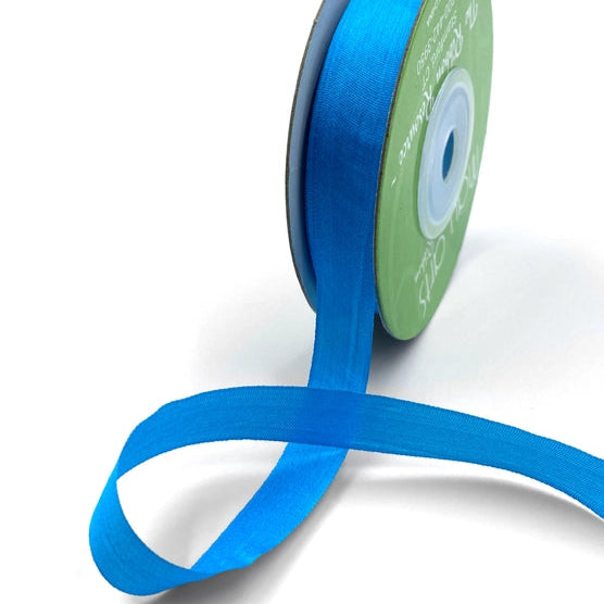 Hand-Dyed Silk Ribbon - 1/2" - Atomic Blue