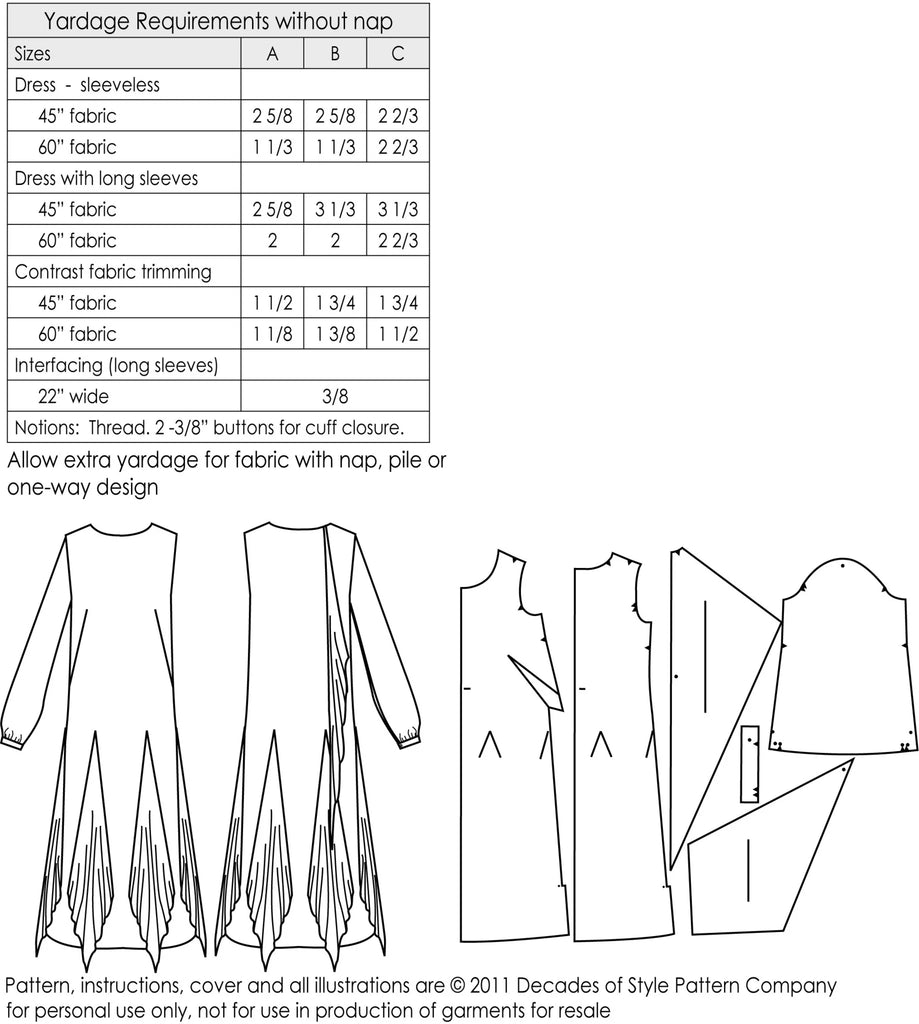 Decades of Style - #2003 1920s Hazel's Frock - PDF and Printed Pattern