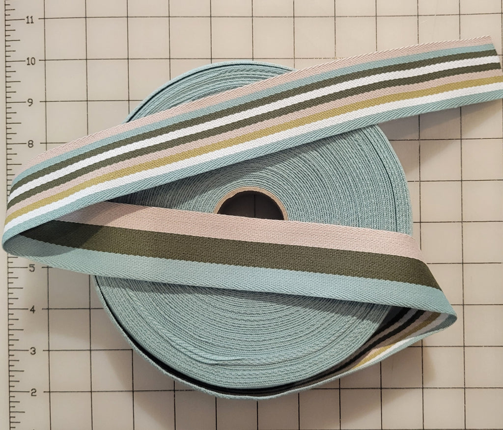 Double Sided Striped Webbing - 40mm (1 1/2") - Various Colors