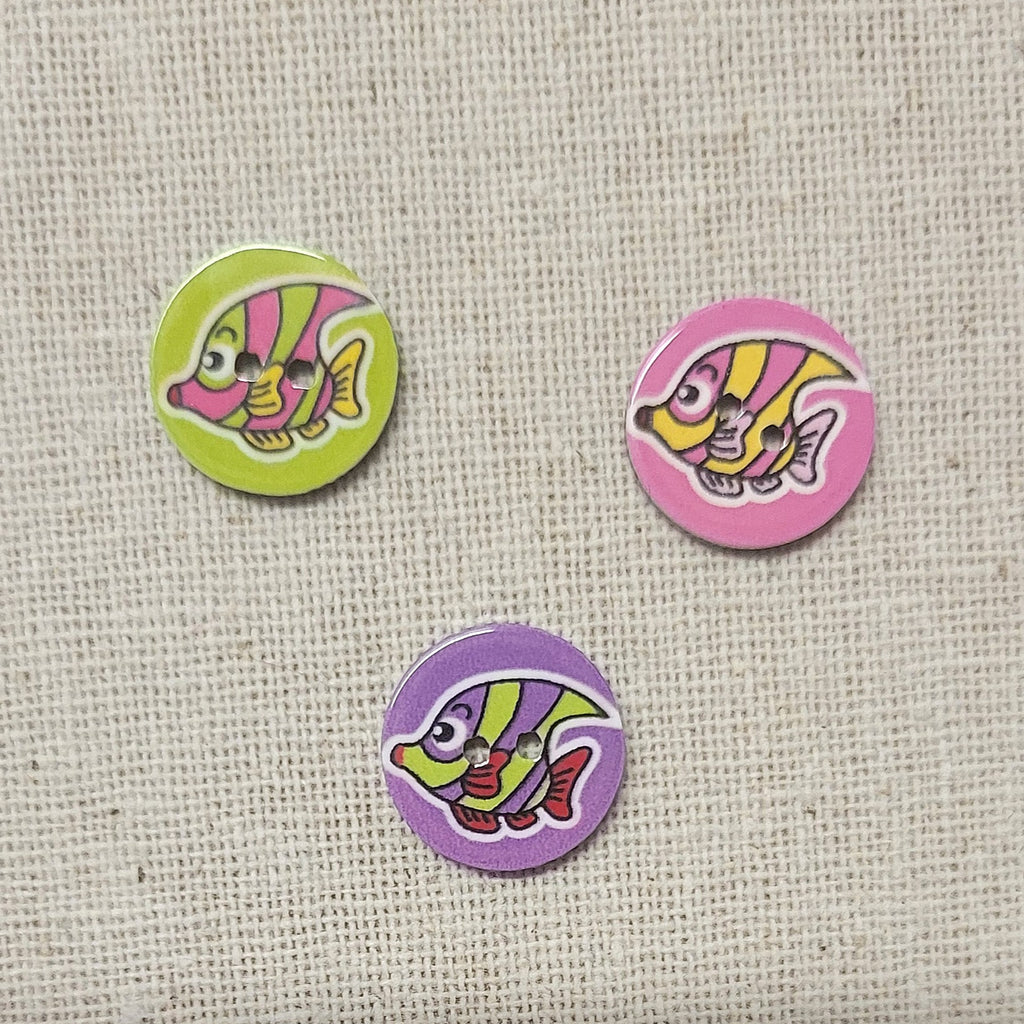 Fishy Button - Various - 15mm