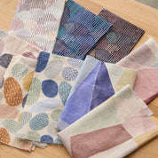Kokka - Cotton/Linen Sheeting - Pathway by Bookhou - Stones - Blue