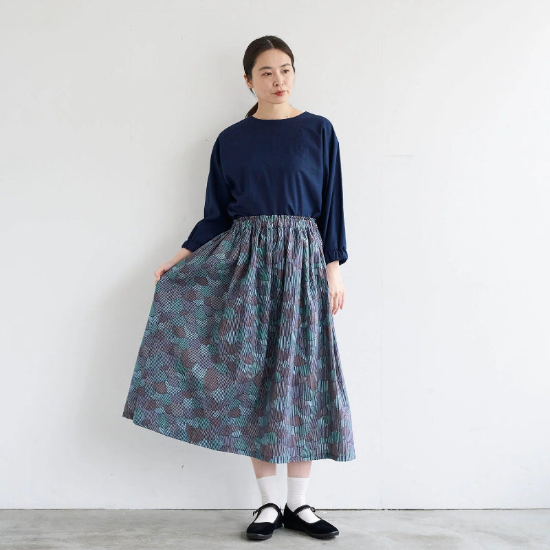 Kokka - Cotton/Linen Sheeting - Pathway by Bookhou - Scallops - Navy
