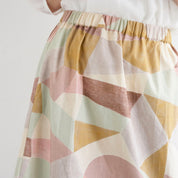Kokka - Cotton/Linen Sheeting - Pathway by Bookhou - Shapes - Pink/Beige