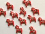 Textile Garden - Dala Horse Buttons - 18mm - Red