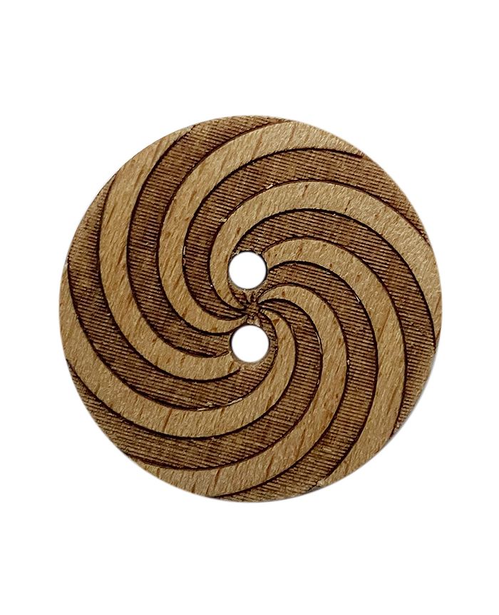 Dill - Spiral Wood Button - 18mm or 23mm